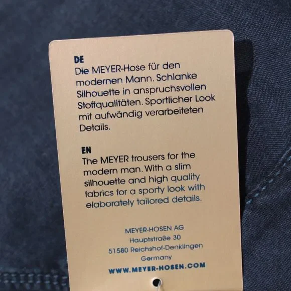 Meyer NWT Casual / Cargo Shorts Size 52 36 US Solid Blue Cotton Blend
